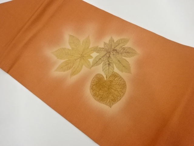 JAPANESE NAGOYA OBI / TSUMUGI / MAPLE LEAVES